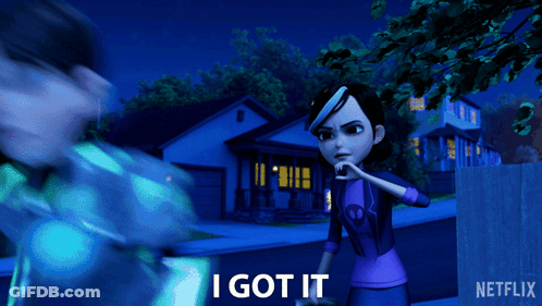 A Cartoon Character Says " I Got It " In Front Of A Netflix Logo GIF