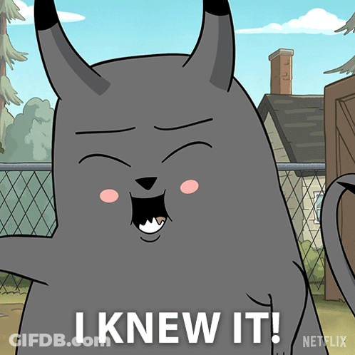 A Cartoon Character Says I Knew It GIF