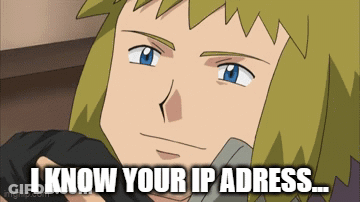 A Cartoon Character Says " I Know Your Ip Adress ... " GIF