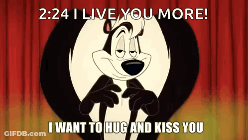 A Cartoon Character Says I Live You More And Want To Hug And Kiss You GIF