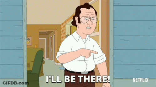 A Cartoon Character Says I 'Ll Be There In A Netflix Ad GIF