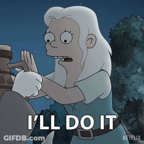 A Cartoon Character Says " I 'Ll Do It " In A Netflix Ad GIF