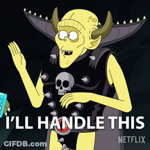Cartoon Character Saying I Handle This With Cell Phone GIF