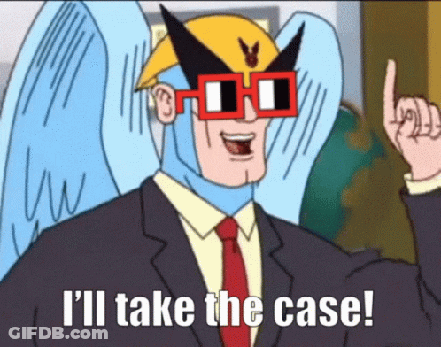 Cartoon Character Wearing Sunglasses Says I'll Take The Case GIF