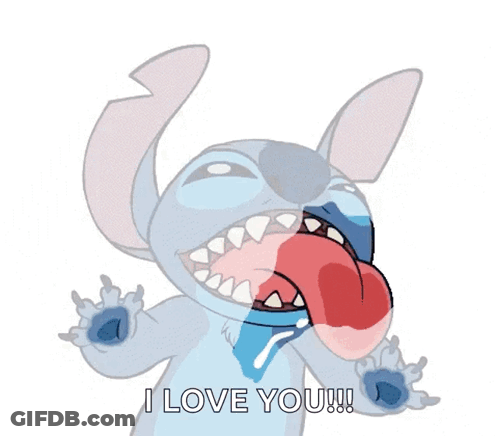 A Cartoon Character Says I Love You While Sticking Out His Tongue GIF