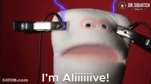 A Cartoon Character Says I 'M Aliiiive GIF