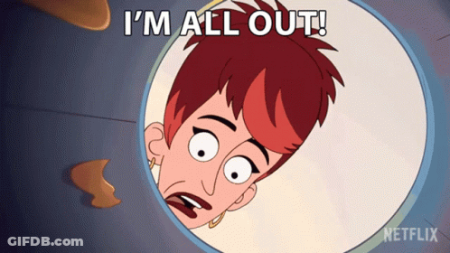 A Cartoon Character Says I 'M All Out In A Netflix Ad GIF
