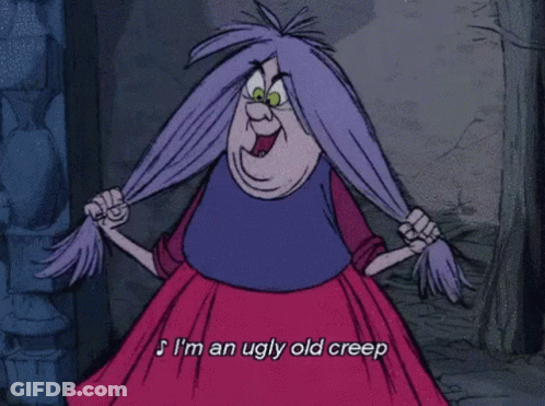 A Cartoon Character Says I 'M An Ugly Old Creeps GIF