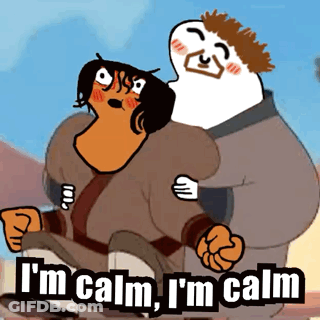 A Cartoon Character Says " I 'M Calm , I 'M Calm " GIF