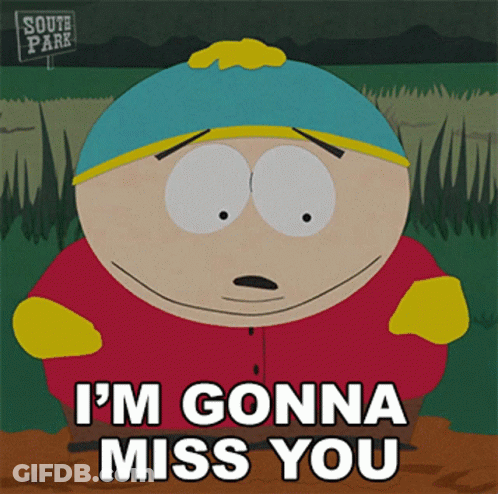 A Cartoon Character Says I 'M Gonna Miss You GIF