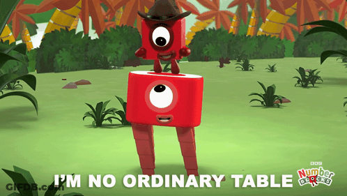 A Cartoon Character Says I 'M No Ordinary Table In A Field GIF