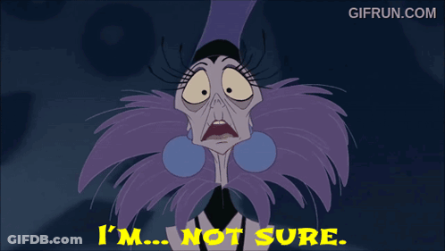 A Cartoon Character Says " I 'M Not Sure " GIF