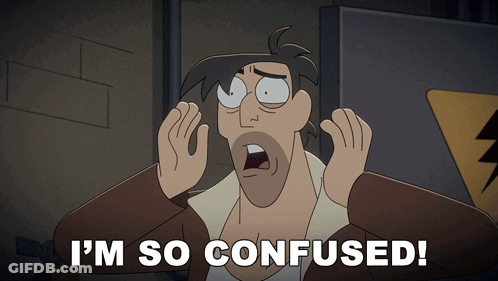 A Cartoon Character Says I 'M So Confused In A Dark Room GIF