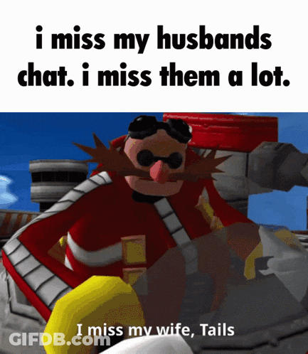 A Cartoon Character Says " I Miss My Husbands Chat I Miss Them A Lot " GIF