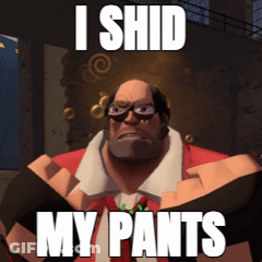A Cartoon Character Says I Shid My Pants In White Letters GIF