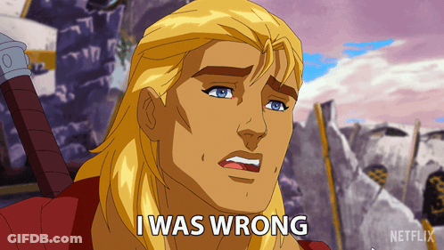 A Cartoon Character Says I Was Wrong In Front Of A Cliff GIF