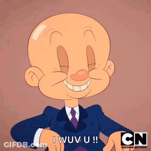 A Cartoon Character Says I Wouv U In A Cartoon Network Ad GIF