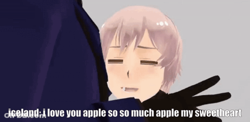 A Cartoon Character Says Iceland I Love You Apple So So Much Apple My Sweetheart GIF