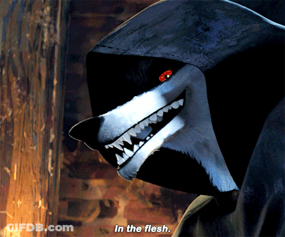 A Cartoon Character Says " In The Flesh " In A Dark Room GIF