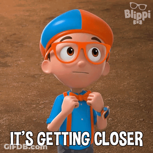 A Cartoon Character Says It 'S Getting Closer While Wearing Glasses GIF