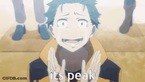 A Cartoon Character Says It 'S Peak With His Hands On His Face GIF