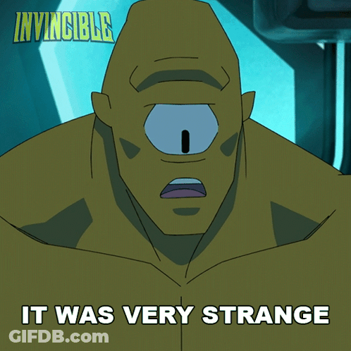 A Cartoon Character Says It Was Very Strange On The Bottom GIF