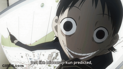 A Cartoon Character Says " Just Like Midousuji-Kun Predicted " GIF
