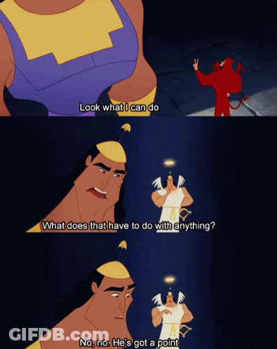 A Cartoon Character Says Look What I Can Do What Does That Have To Do With Anything And No No He 'S Got A Point GIF