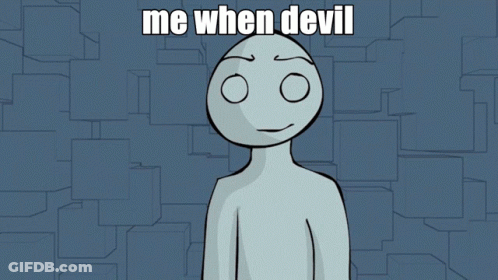 A Cartoon Character Says Me When Devil On The Bottom GIF