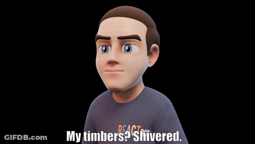 A Cartoon Character Says " My Timbers ? Shivered " GIF