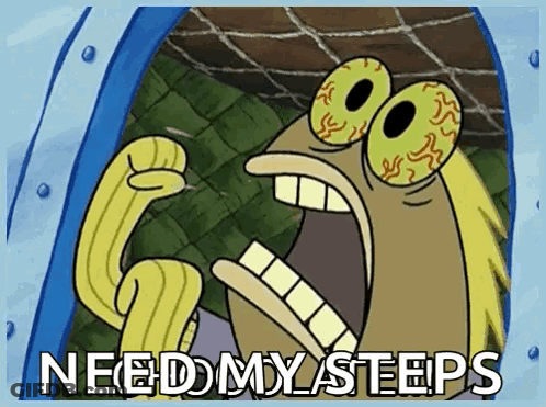 A Cartoon Character Says " Need My Steep " In Front Of A Soccer Net GIF