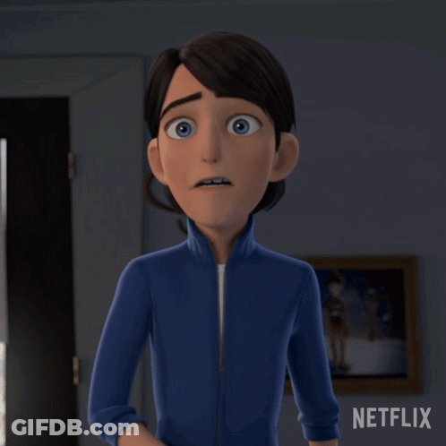 A Cartoon Character Says No In A Netflix Advertisement GIF