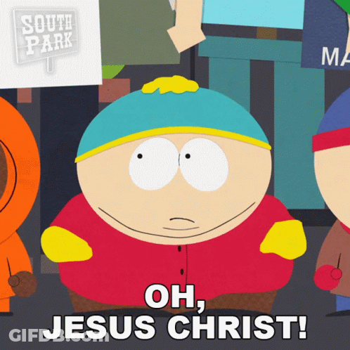 A Cartoon Character Says Oh Jesus Christ GIF