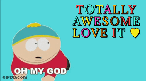 A Cartoon Character Says Oh My God In Front Of A Blue Background GIF