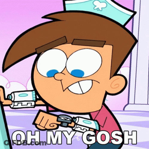 A Cartoon Character Says Oh My Gosh While Holding A Watch GIF