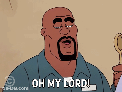 A Cartoon Character Says Oh My Lord While Holding A Key GIF