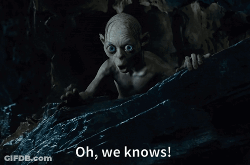 A Cartoon Character Says " Oh We Knows " While Standing In The Water GIF