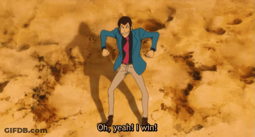 Cartoon Saying Oh Yeah I Win GIF