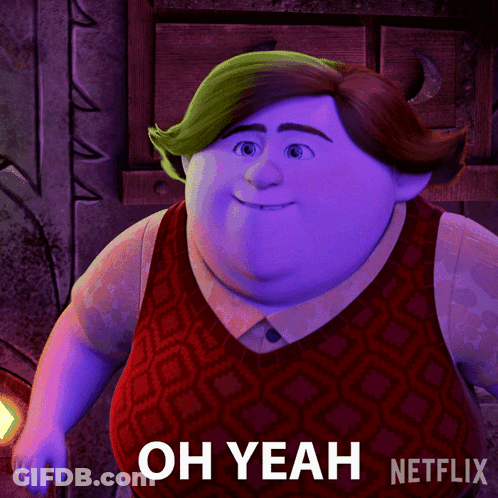 A Cartoon Character Says Oh Yeah Netflix On The Bottom Right GIF