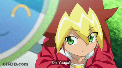 A Cartoon Character Says " Oh Yuuga " In Front Of A Clock GIF
