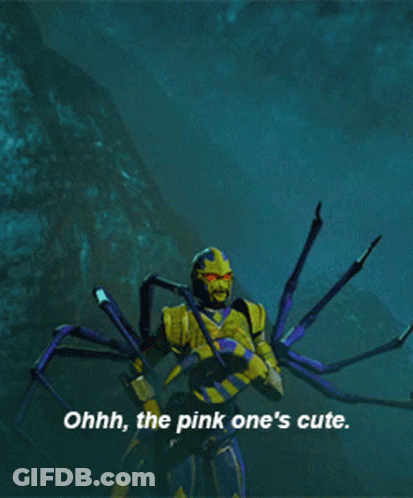 A Cartoon Character Says " Ohhh The Pink One 'S Cute " GIF