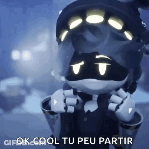A Cartoon Character Says Ok Cool Tu Peu Partir . GIF