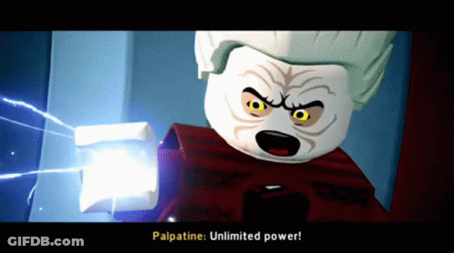A Cartoon Character Says Palpatine Unlimited Power In A Video Game GIF