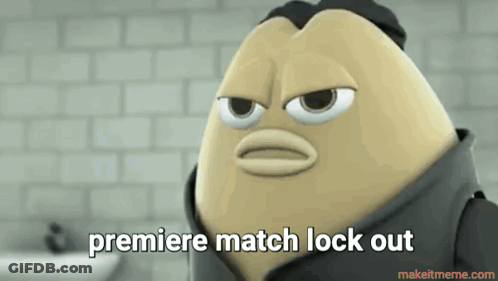 A Cartoon Character Says " Premiere Match Lock Out " In A Bathroom GIF