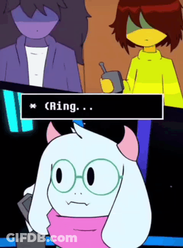 A Cartoon Character Says Ring While Holding A Cellphone GIF
