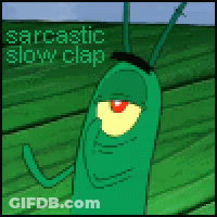 A Cartoon Character Says Sarcastic Slow Clap On The Bottom GIF