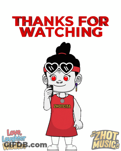 A Cartoon Character Says Thanks For Watching GIF