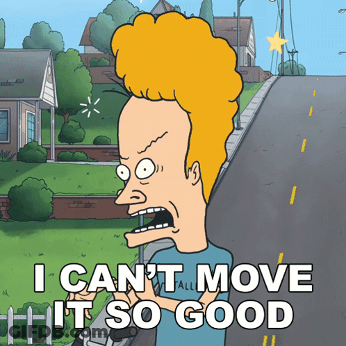 A Cartoon Character Says That He Can 'T Move It So Good GIF