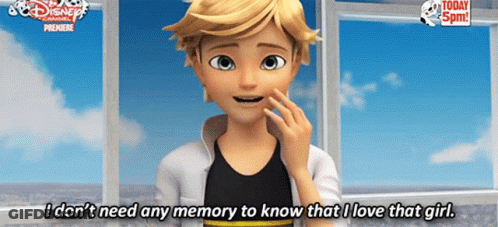 A Cartoon Character Says That He Doesn 'T Need Any Memory To Know That He Loves That Girl GIF