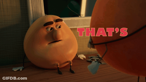 A Cartoon Character Says That 'S A Shame Next To Another Cartoon Character GIF